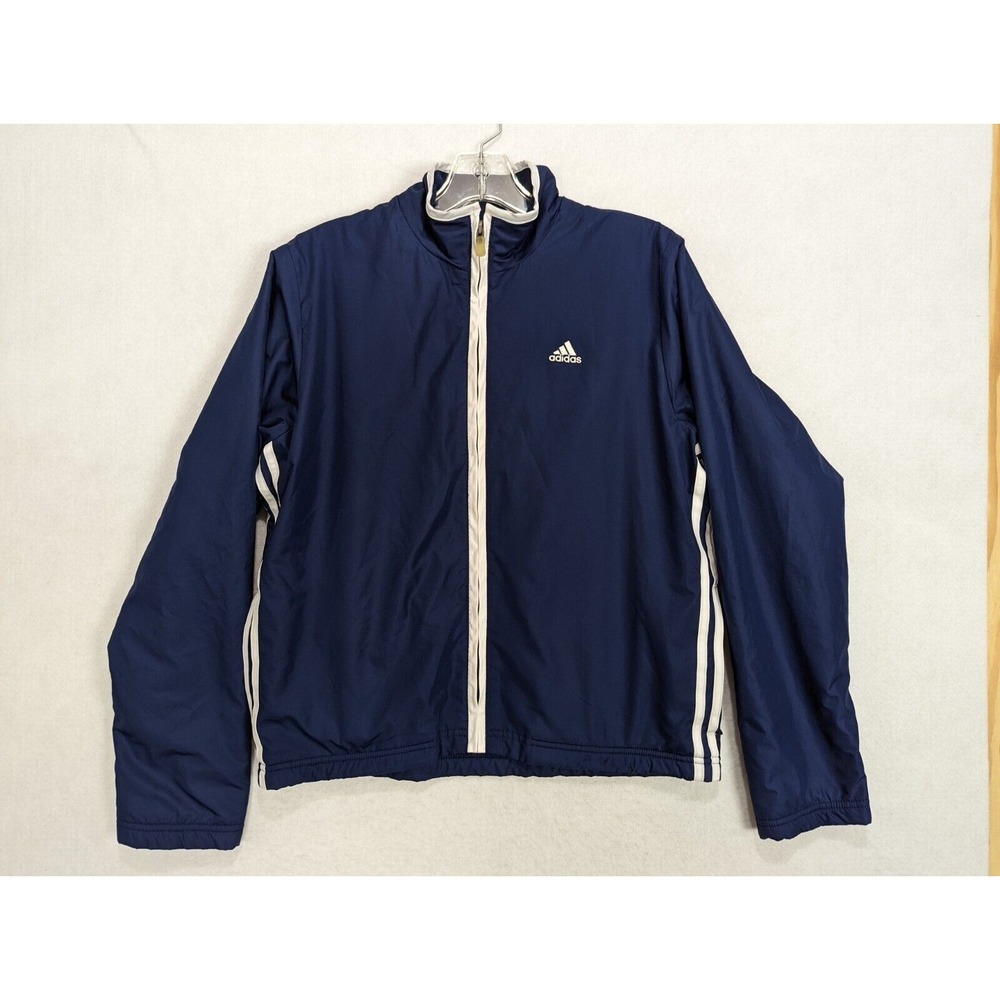 Adidas Jacket Womens Size M Polyester Blue Athletic Windbreaker